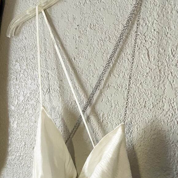 Michael Costello x Revolve Ivory Chain Drape Midi Dress M NWT Bridal - Picture 6 of 9